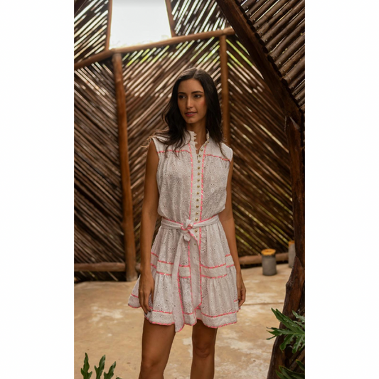 Miss June White Neon Dress