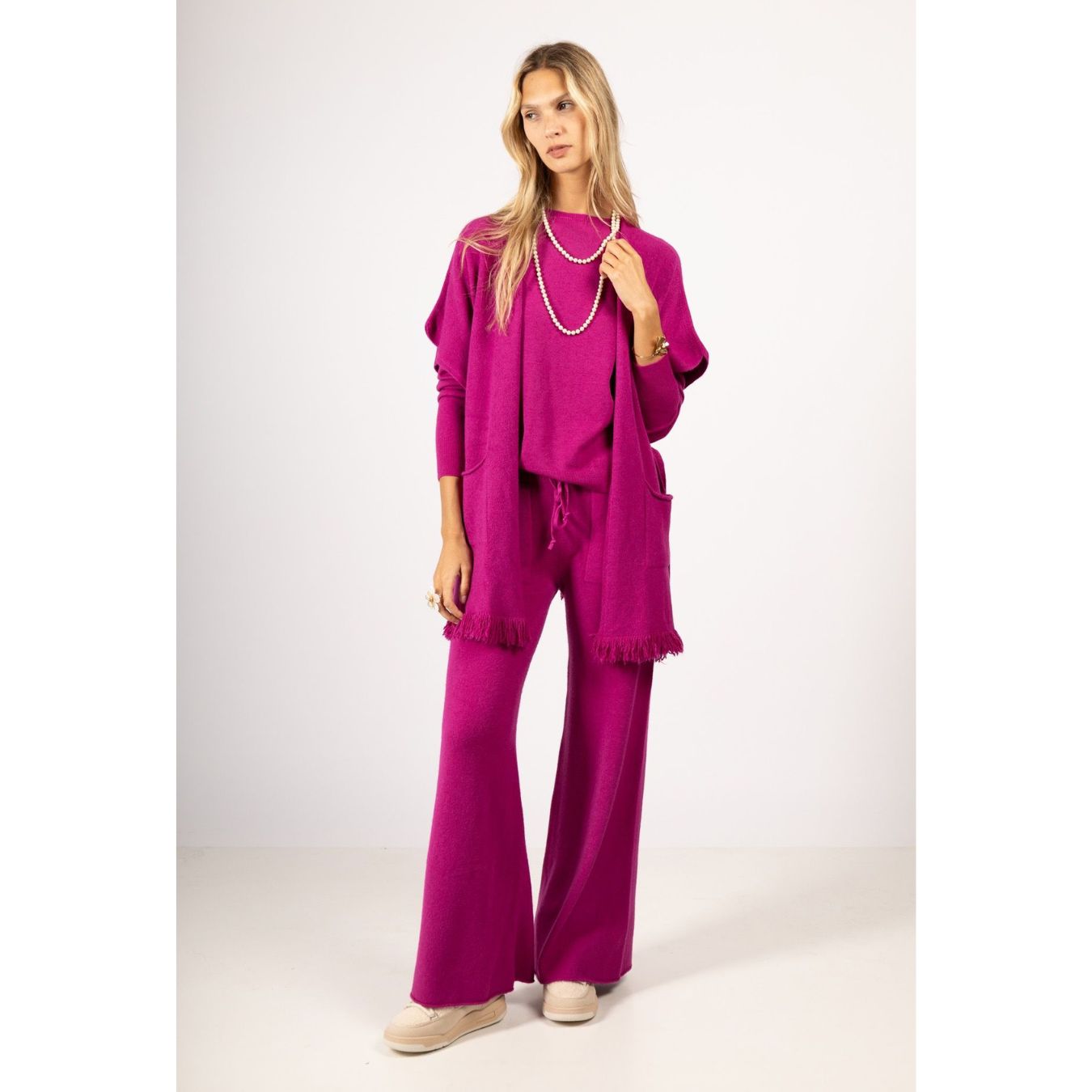 Fuchsia Pink 3 Piece Set Loungewear