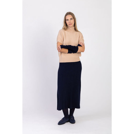 Long Knitted Skirt Navy