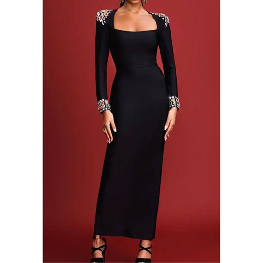 Black Bodycon Bandage Evening Dress