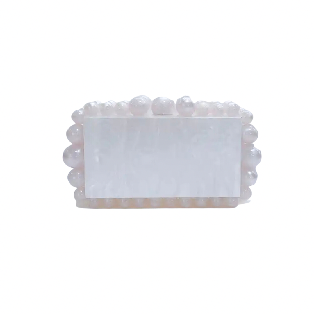 The Box Clutch Bag In White