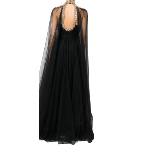 Black Jewelled Evening Gown
