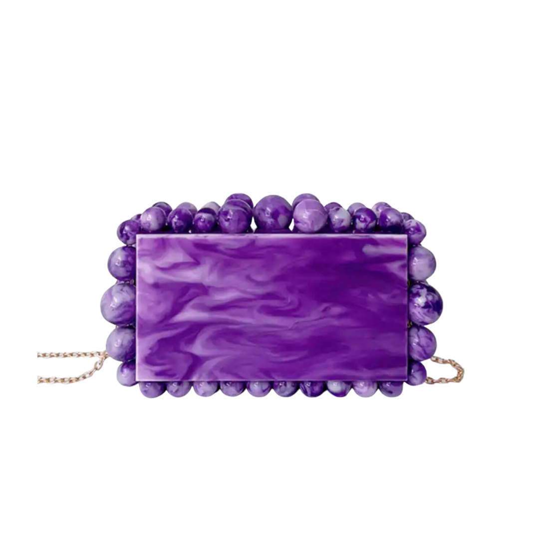 The Box Clutch Bag In Purple