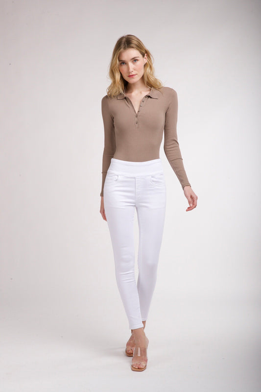 Tocada White High Waisted Skinny Jeans
