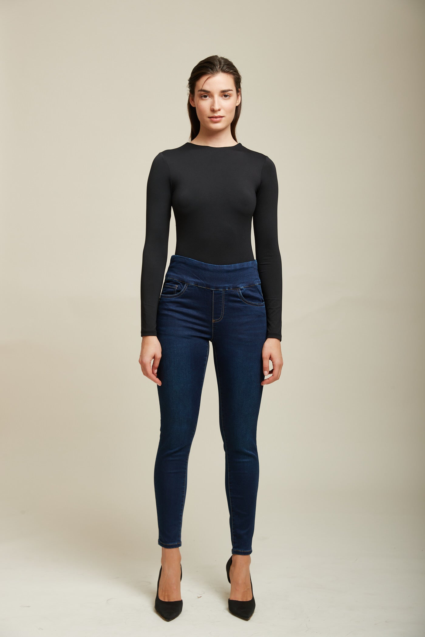 Tocada Dark Blue High Waisted Skinny Jeans