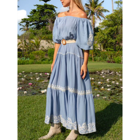 Miss June Zaya off shoulder Maxi  Dress