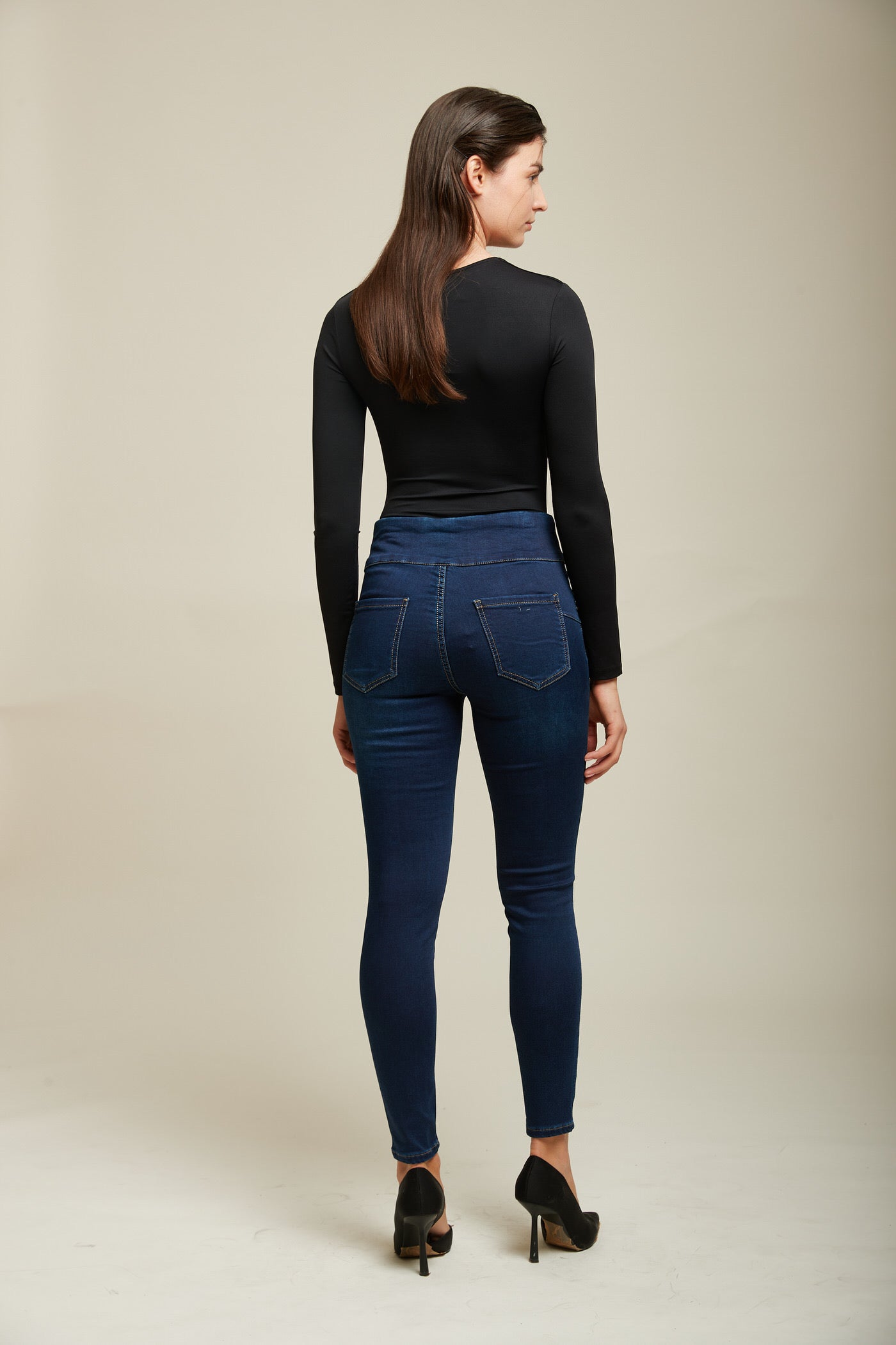 Tocada Dark Blue High Waisted Skinny Jeans
