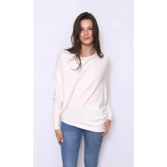 Asymmetric Draped Jumper Cream