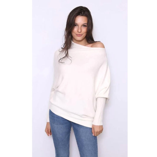 Asymmetric Draped Jumper Cream