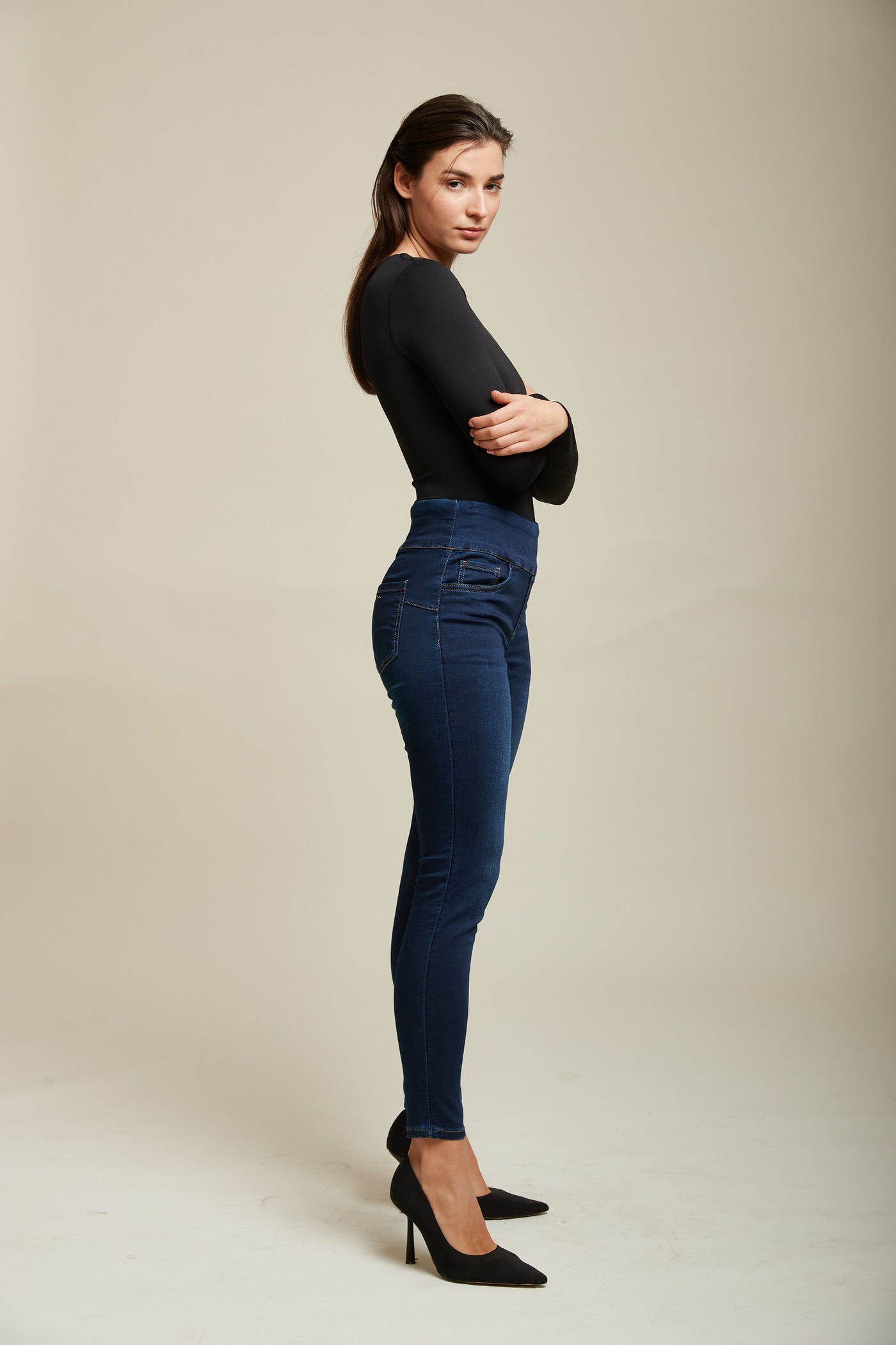 Tocada Dark Blue High Waisted Skinny Jeans