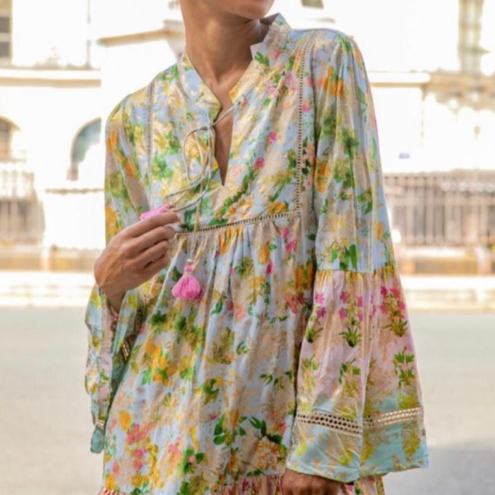 Last Queen Floral Garden Golden Dress
