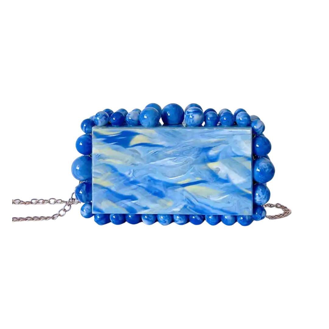The Box Clutch Bag In Blue