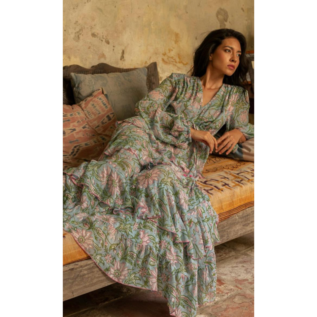 Miss June Maxi Layered Dress Rosa