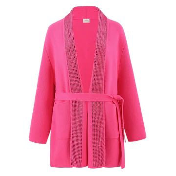 Interdee Wool Cardigan with Swarovski Crystals