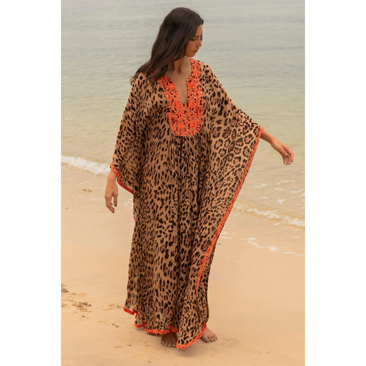 Miss June Lourdes Orange Kaftan