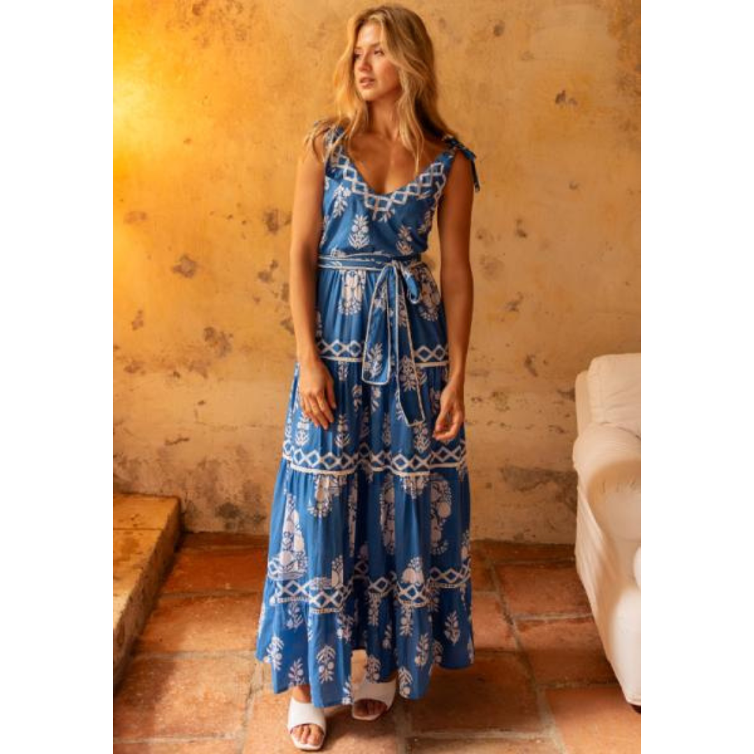 Miss June Maxi Dress Amalia In Blue