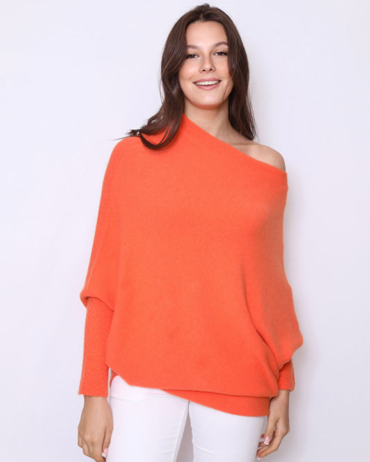 Asymmetric Draped Jumper Orange