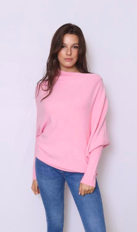 Asymmetric Draped Jumper Pink