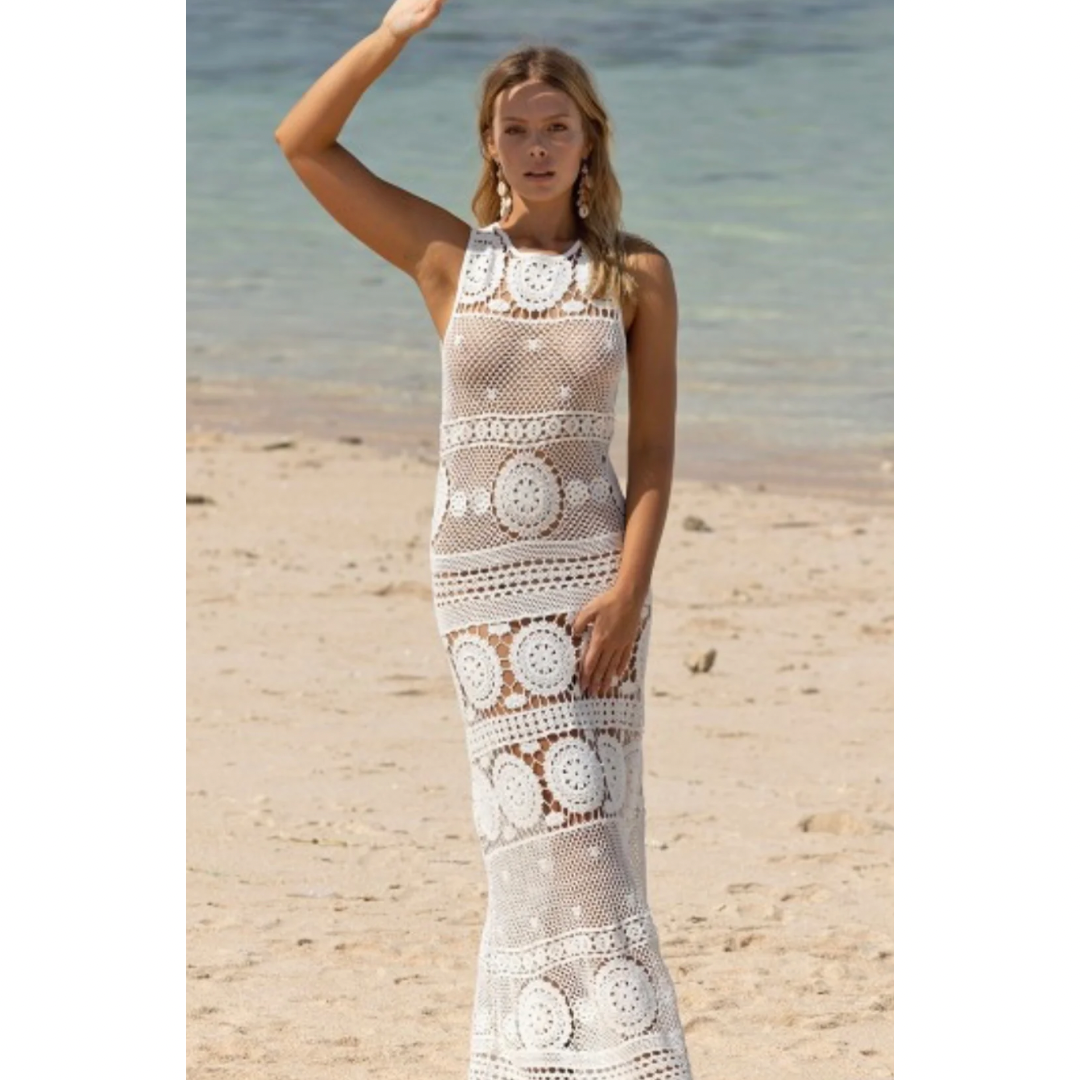 Miss June Angel White Crochet Dress