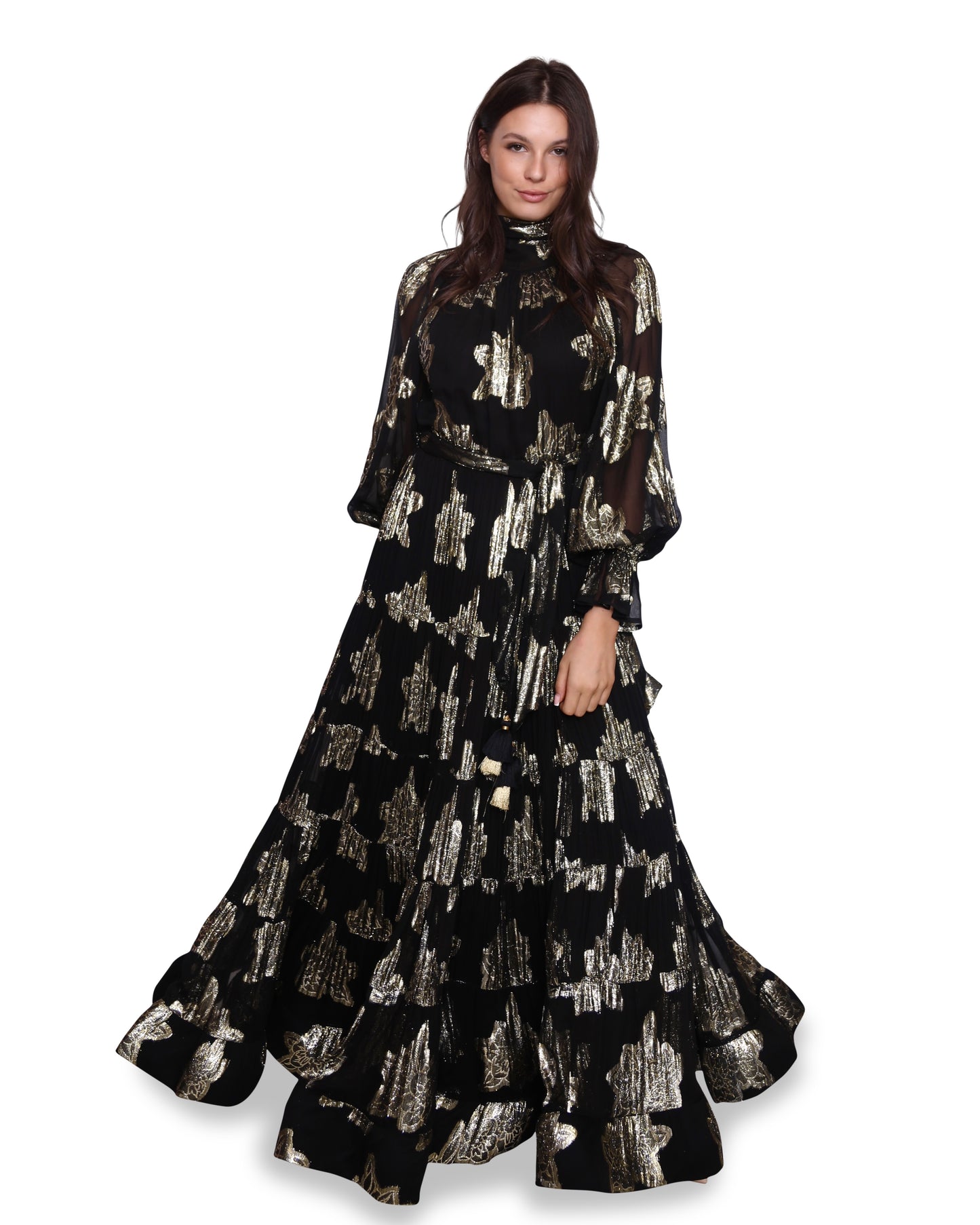 Diamond For Eden Monaco Black with Gold Evening Dress