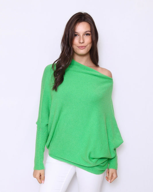 Asymmetric Draped Jumper Green