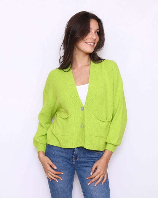 Cardigan With Pockets Green