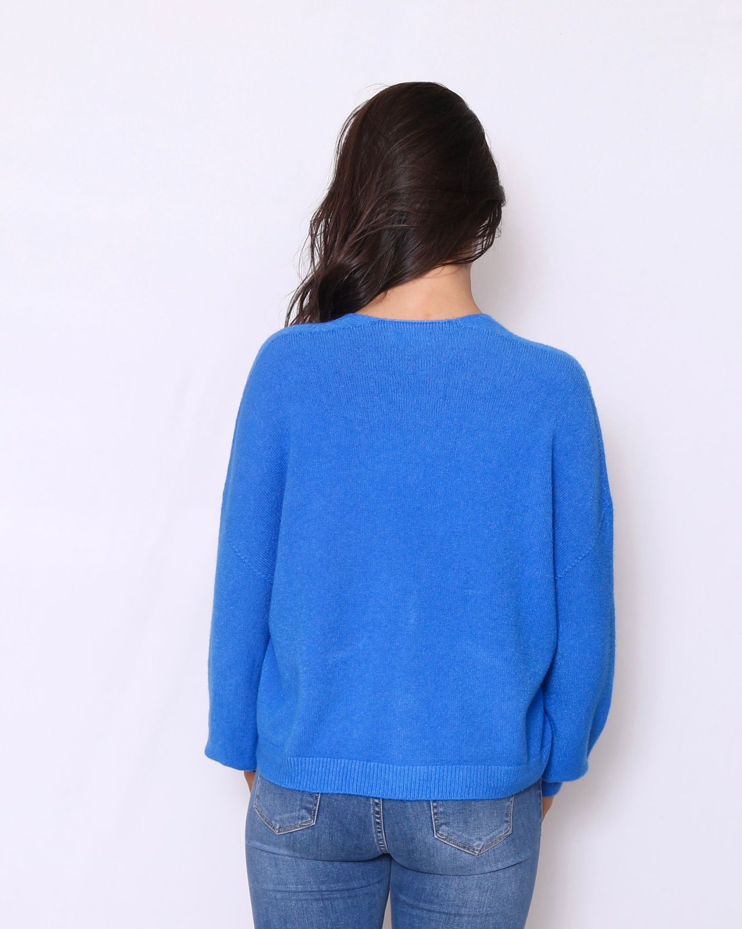 Short Cardigan with Pockets Royal Blue