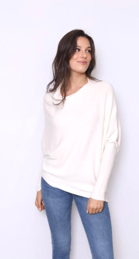 Asymmetric Draped Jumper Cream