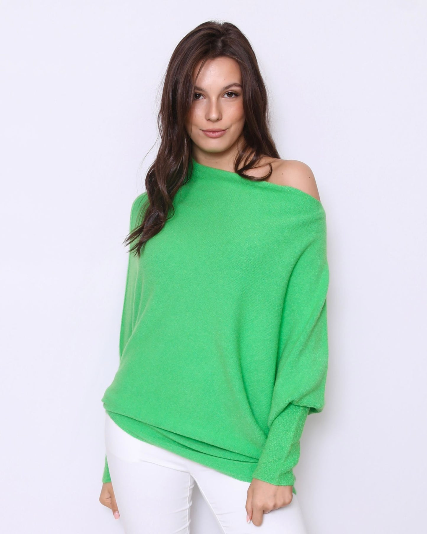 Asymmetric Draped Jumper Green