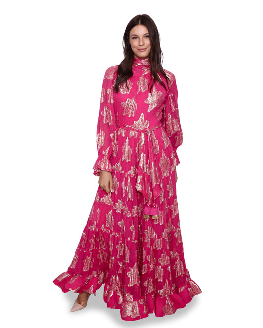 Diamond For Eden Monaco Pink and Gold  Evening Dress