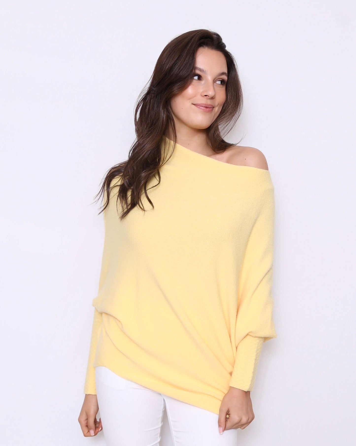 Asymmetric Draped Jumper Soft Yellow
