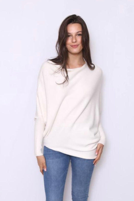 Asymmetric Draped Jumper Cream