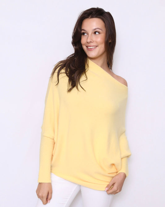 Asymmetric Draped Jumper Soft Yellow