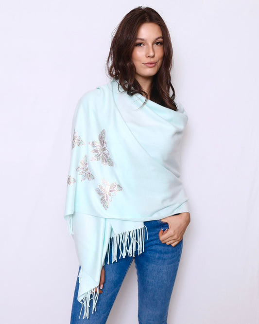 Pashmina Scarf Butterfly Mint