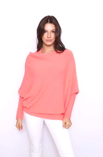 Asymmetric Draped Jumper Peach