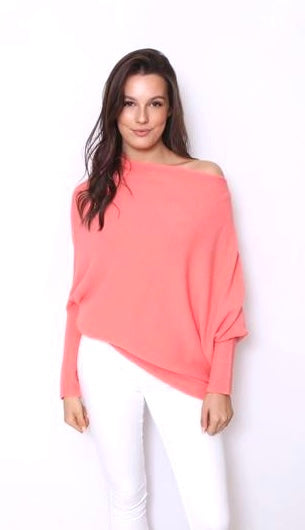 Asymmetric Draped Jumper Peach