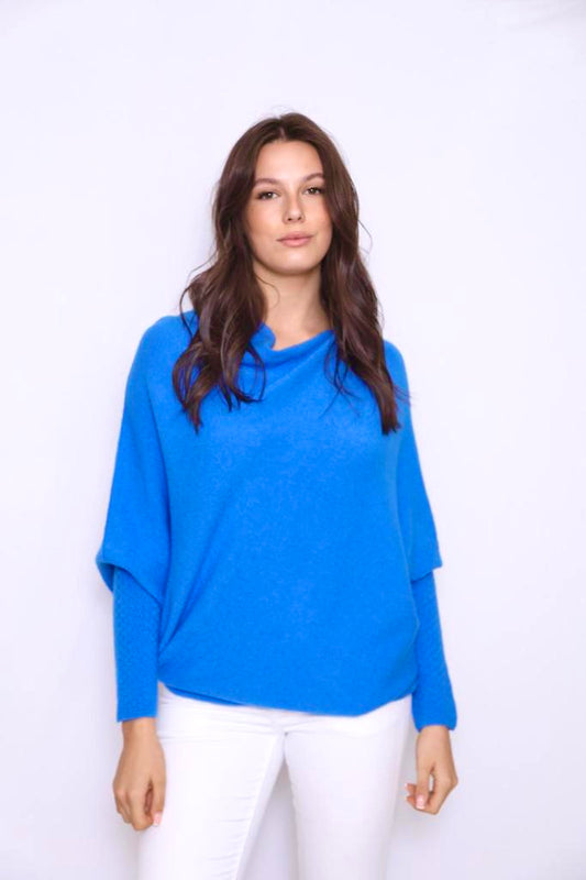Asymmetric Draped Jumper Royal Blue