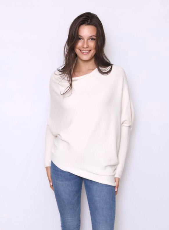 Asymmetric Draped Jumper Cream
