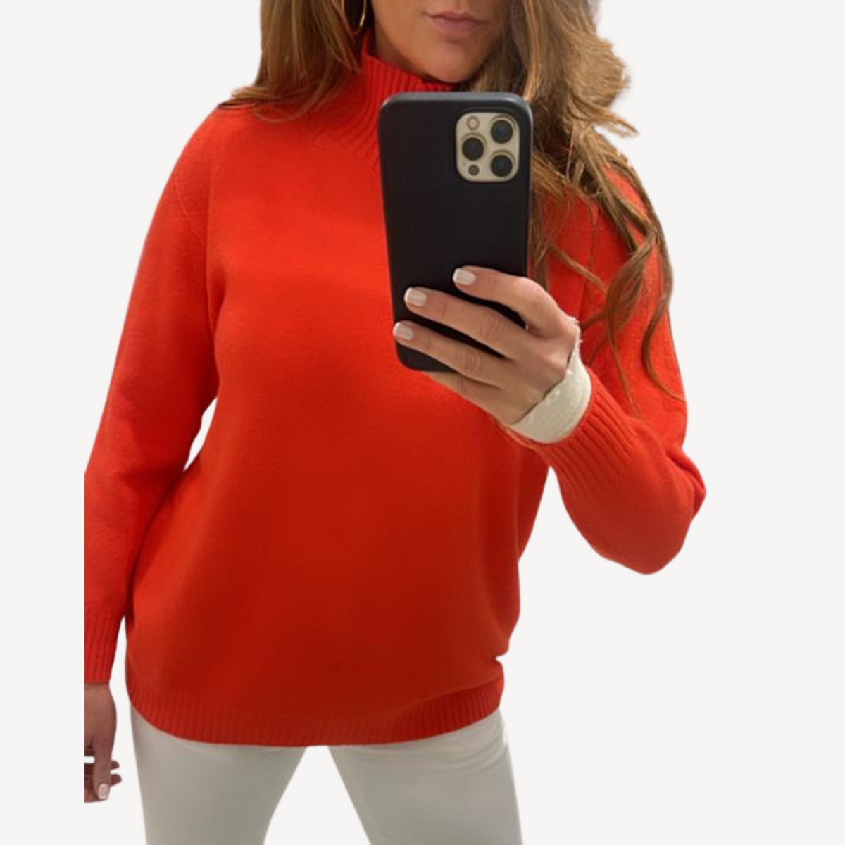 High Neck Jumper Orange