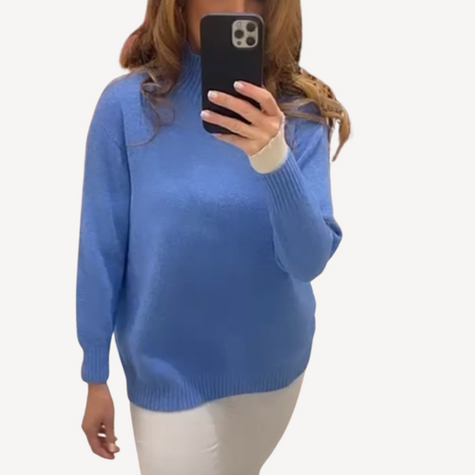 High Neck Jumper Blue