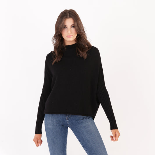 Funnel Neck Jumper Black