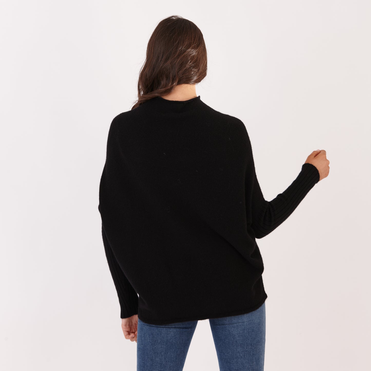 Funnel Neck Jumper Black