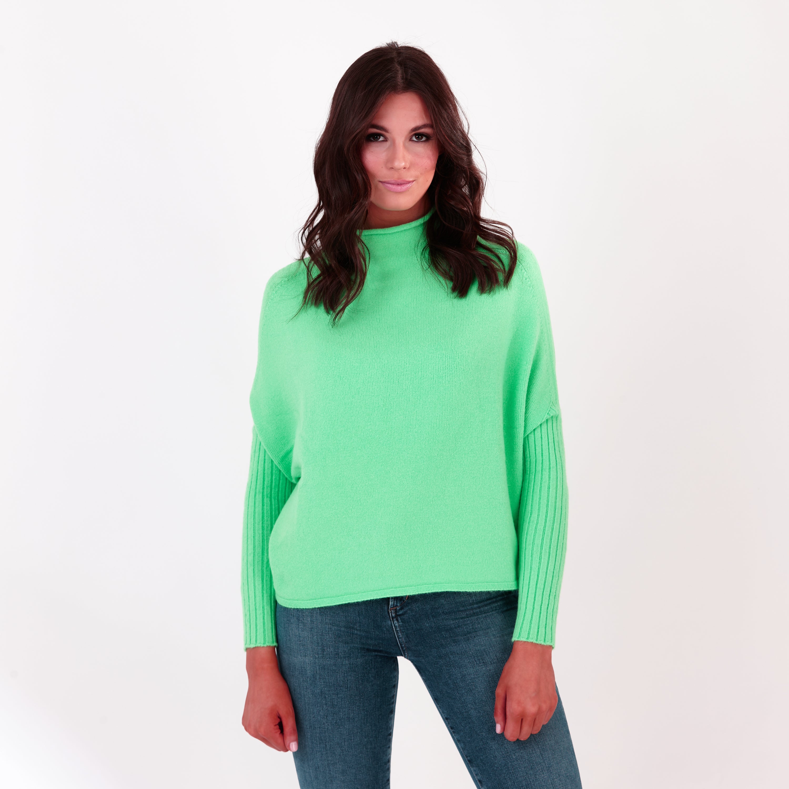 Green funnel neck on sale jumper