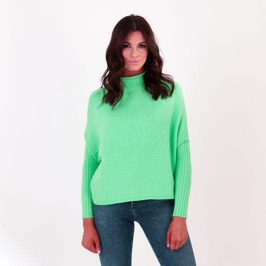 Funnel Neck Jumper Green
