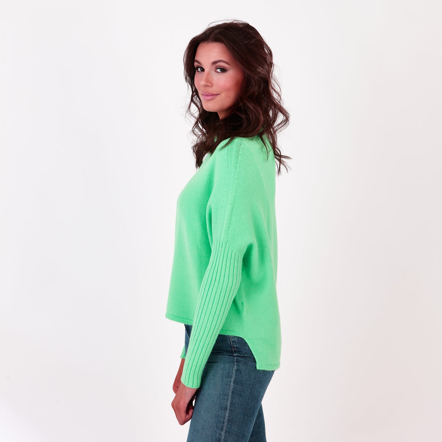 Funnel Neck Jumper Green