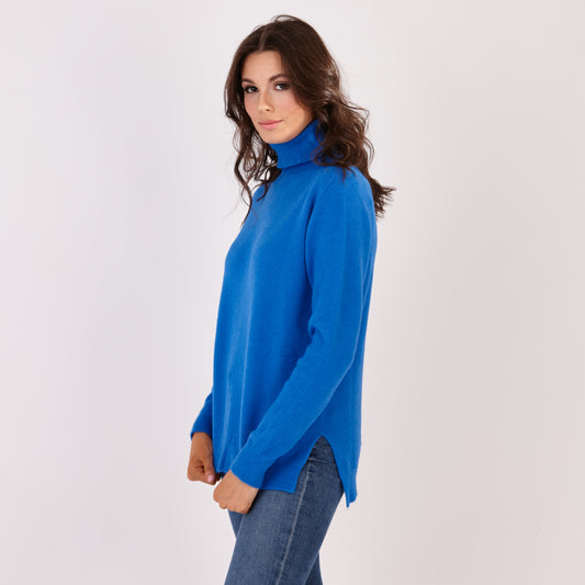 Polo Neck Sweater Royal Blue