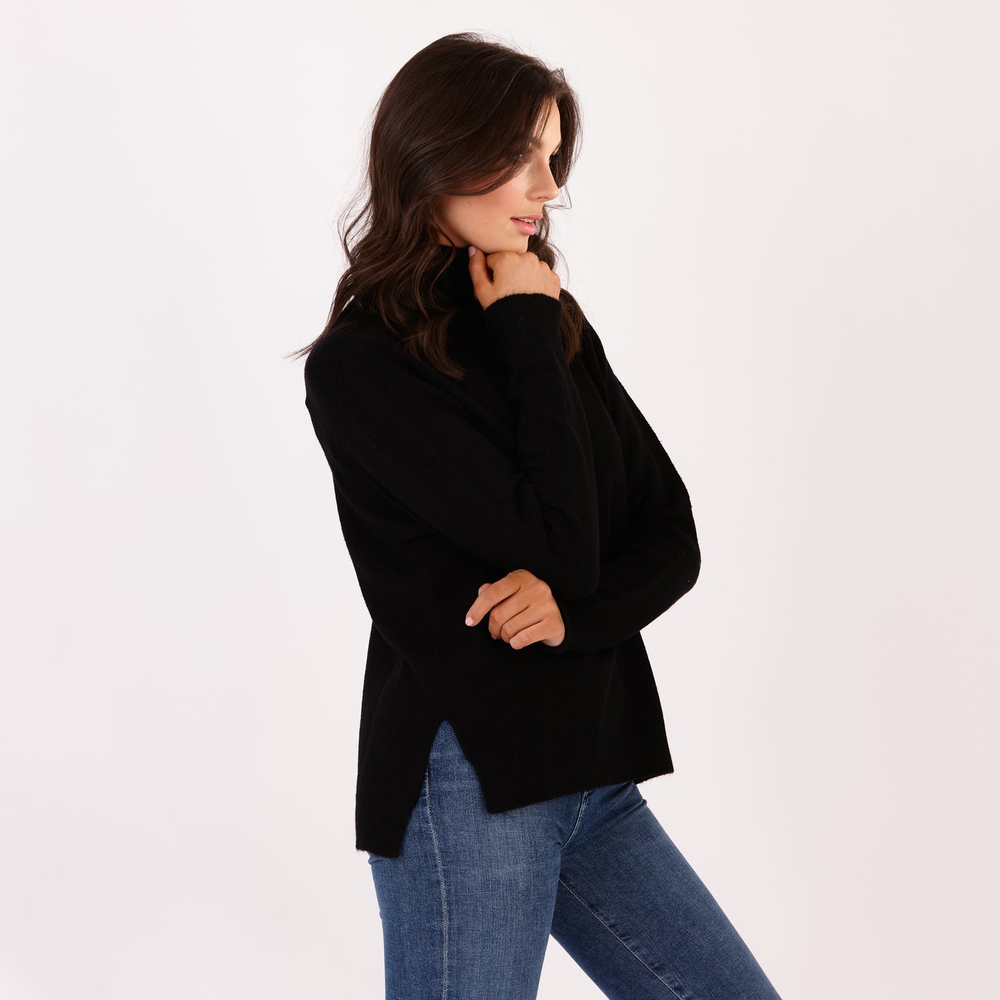 Polo-neck Sweater Black