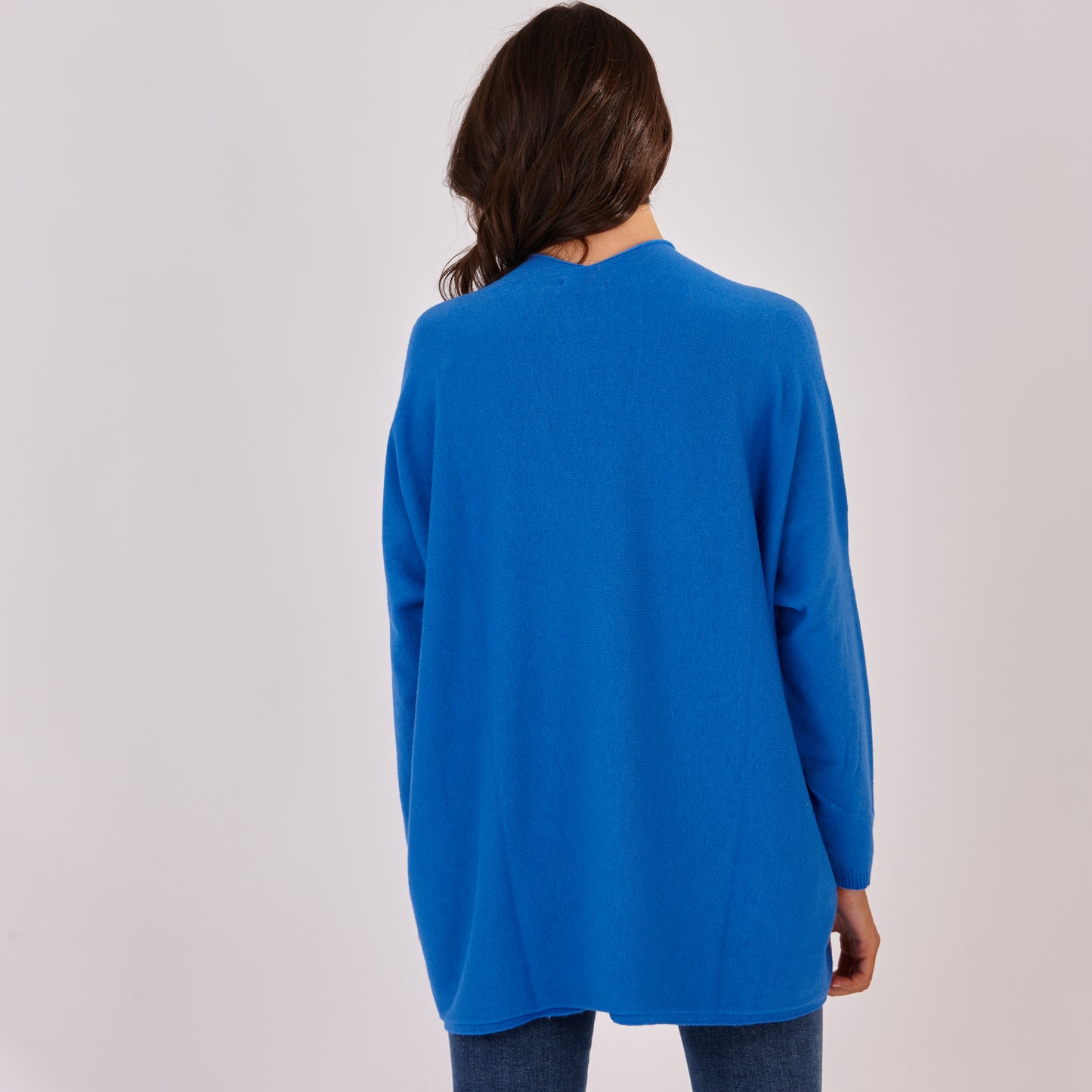 V Neck Long Jumper Royal Blue
