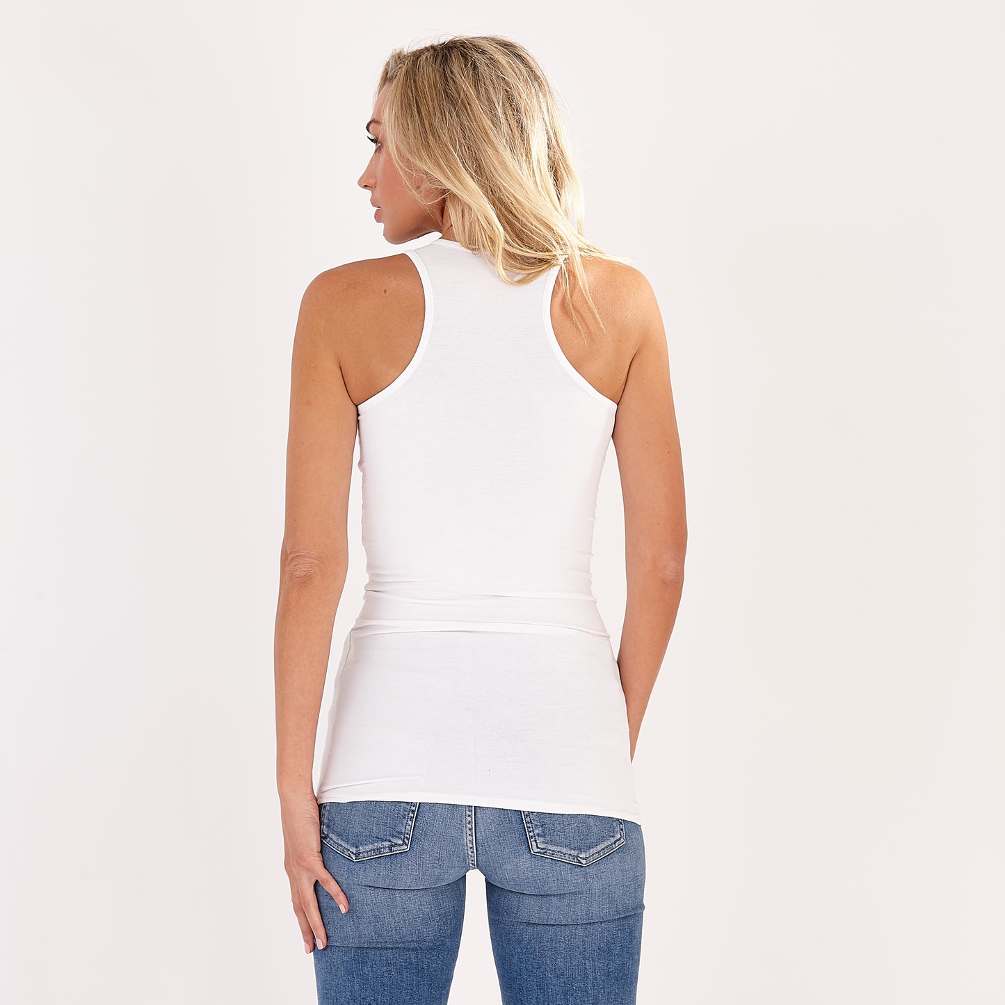 White Marcel Racer Back Vest