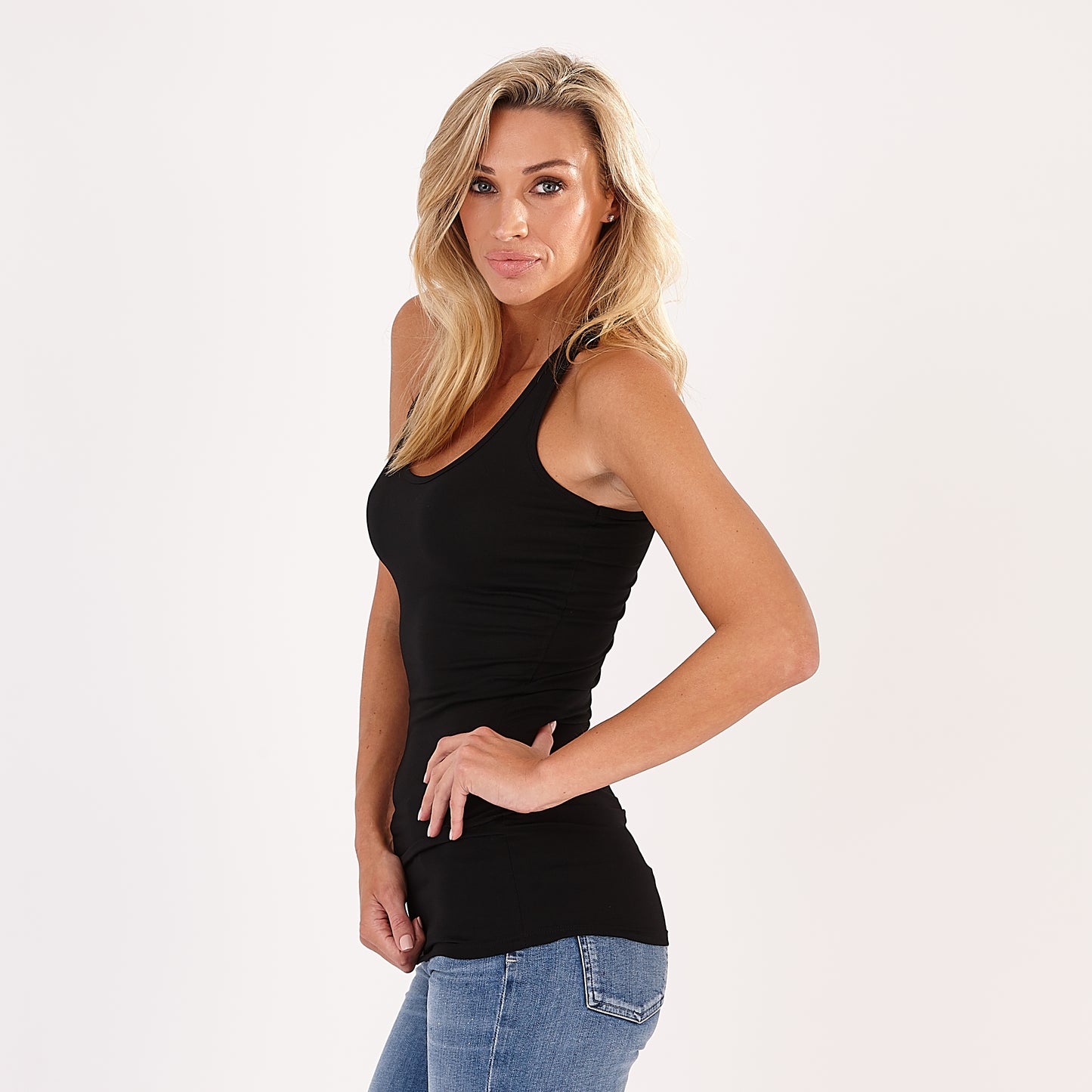 Black Marcel Racer Back Vest Top
